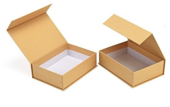 Book Shape Folding Gift Box , ISO14001 Brown Kraft Paper Box