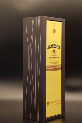 CMYK offset UV printing Luxury Wine Box Packaging special wooden texture ,maylar paper Material