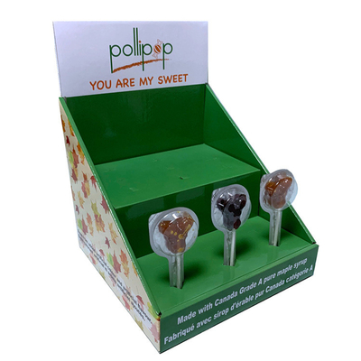 Desk PDQ Display Boxes For Toy Foods 1C Offset Printing Gloss Lamination