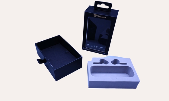 Matt Lamination Electronics Packaging Boxes Greyboard laminate C2S ,  PET window and white EVA inner tray with manuals