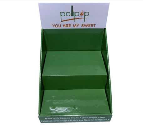 Desk PDQ Display Boxes For Toy Foods 1C Offset Printing Gloss Lamination