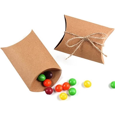 Piccolo contenitore di carta kraft, scatola di Candy del cuscino per la decorazione di favore di nozze